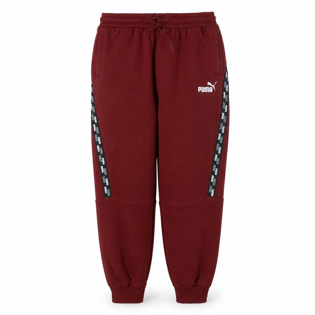 Puma Men’s Red XL Jogger Sweatpants with Logo Tape Sides