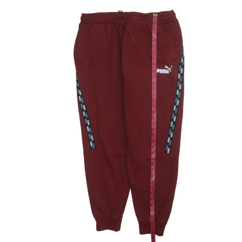 Puma Men’s Red XL Jogger Sweatpants with Logo Tape Sides