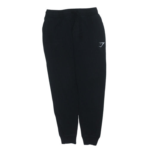 Gymshark Mens Black Jogger Sweatpants M Tapered Fit Fleece