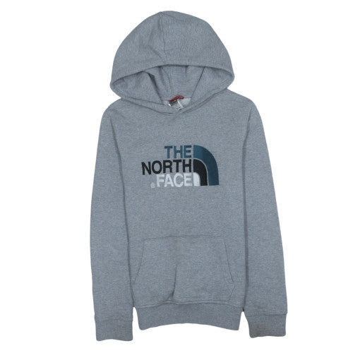 The North Face Boys Grey Pullover Hoodie L Cotton Blend Logo Design