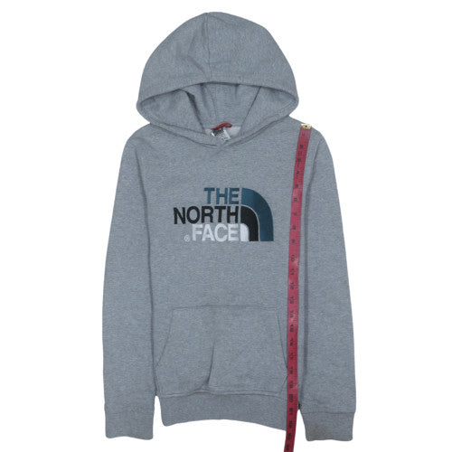 The North Face Boys Grey Pullover Hoodie L Cotton Blend Logo Design