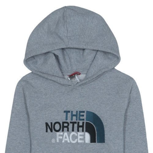 The North Face Boys Grey Pullover Hoodie L Cotton Blend Logo Design
