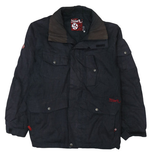 Quiksilver Men's Black L Military Style Cotton Twill Jacket