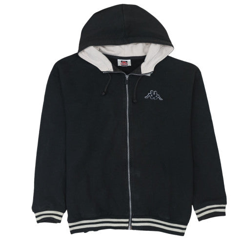 Kappa Men's Black XL Full Zip Hoodie Jacket with Logo