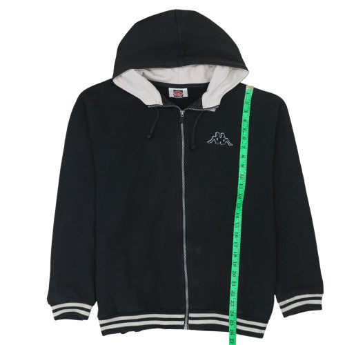 Kappa Men's Black XL Full Zip Hoodie Jacket with Logo