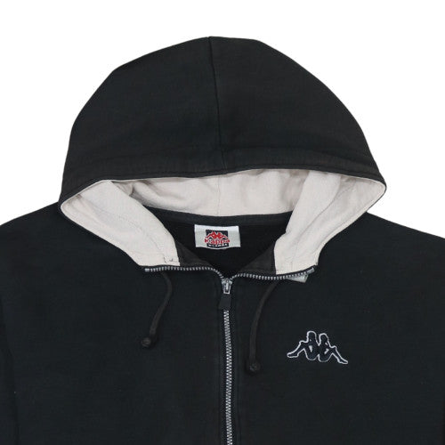 Kappa Men's Black XL Full Zip Hoodie Jacket with Logo