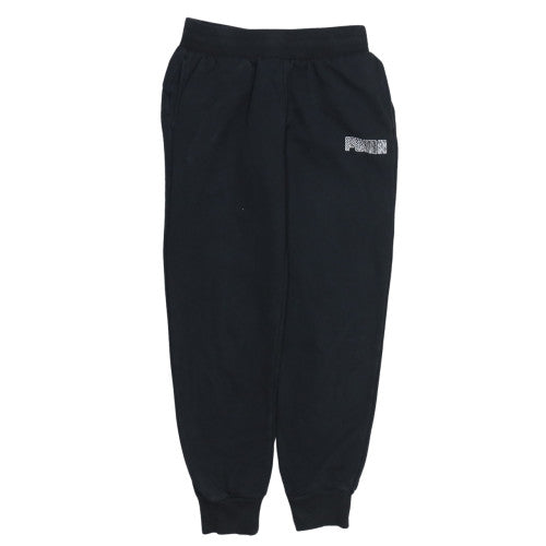 Puma Women's Black Jogger Trousers Size S Fleece Elastic Waist