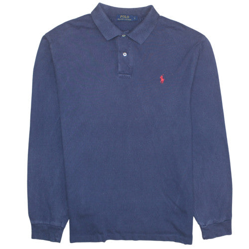 Ralph Lauren Men’s Blue Long Sleeve Cotton Polo Shirt Size L