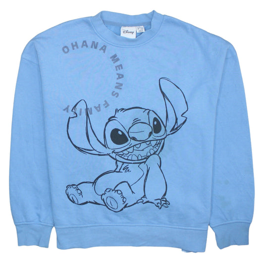 Disney Women Blue Stitch Graphic Pullover Sweatshirt Size M 12/14