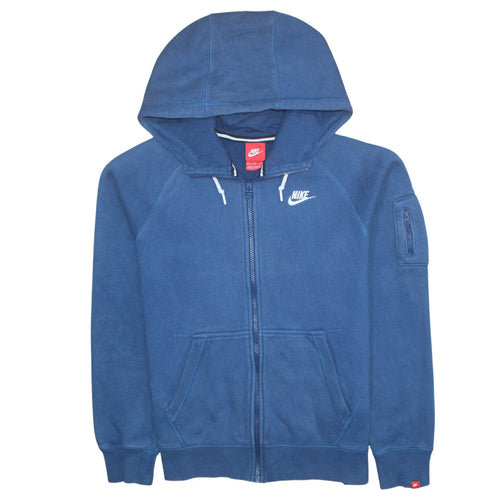Nike Men's Blue Full Zip Hoodie M Cotton Blend Fleece Sportswear
