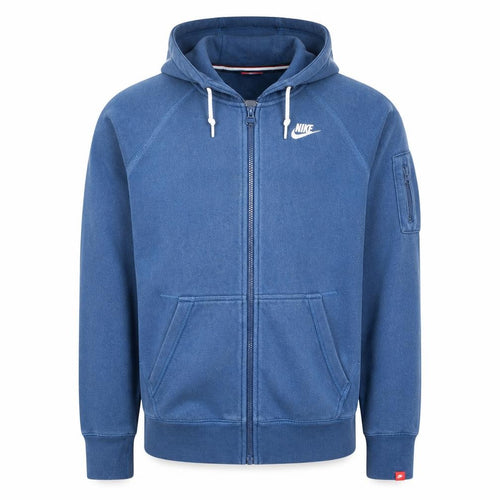 Nike Men's Blue Full Zip Hoodie M Cotton Blend Fleece Sportswear