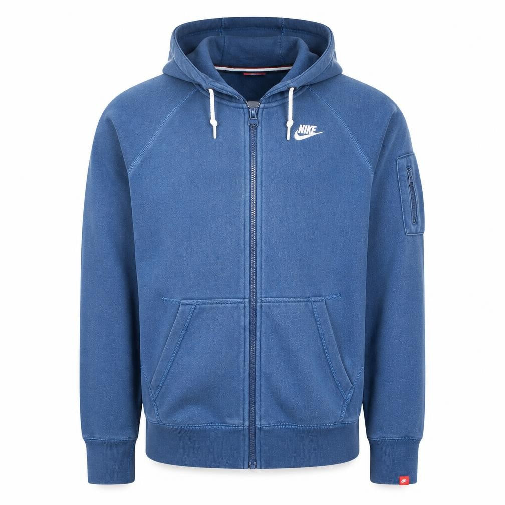 Nike Men's Blue Full Zip Hoodie M Cotton Blend Fleece Sportswear