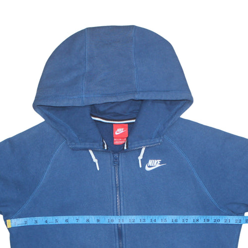 Nike Men's Blue Full Zip Hoodie M Cotton Blend Fleece Sportswear