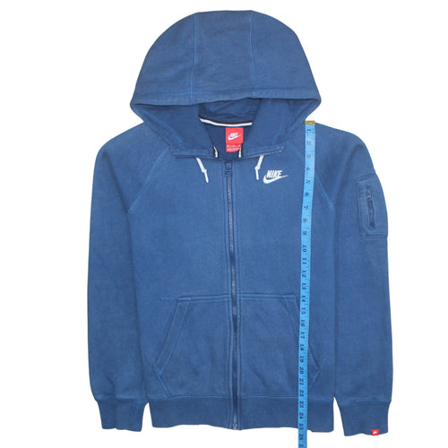 Nike Men's Blue Full Zip Hoodie M Cotton Blend Fleece Sportswear
