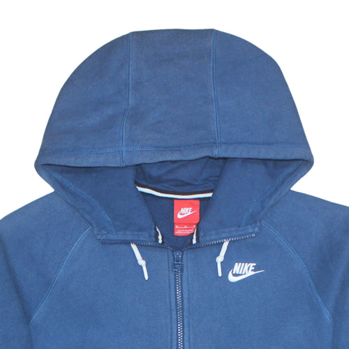 Nike Men's Blue Full Zip Hoodie M Cotton Blend Fleece Sportswear