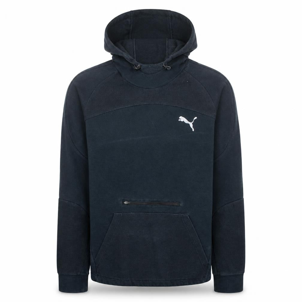 Puma Men's Black XL Pullover Hoodie with Zip Pocket Sportswear