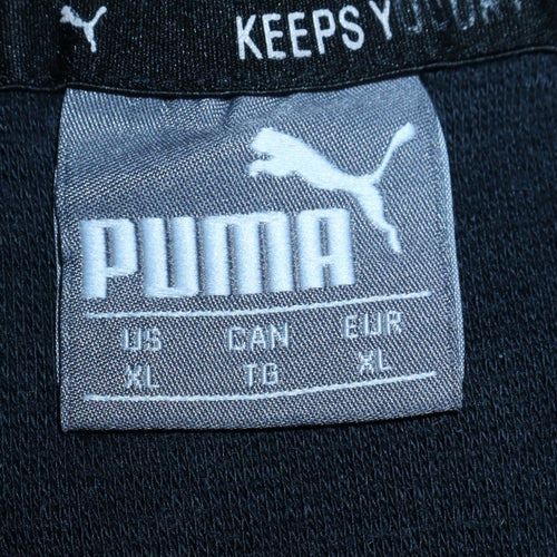 Puma Men's Black XL Pullover Hoodie with Zip Pocket Sportswear