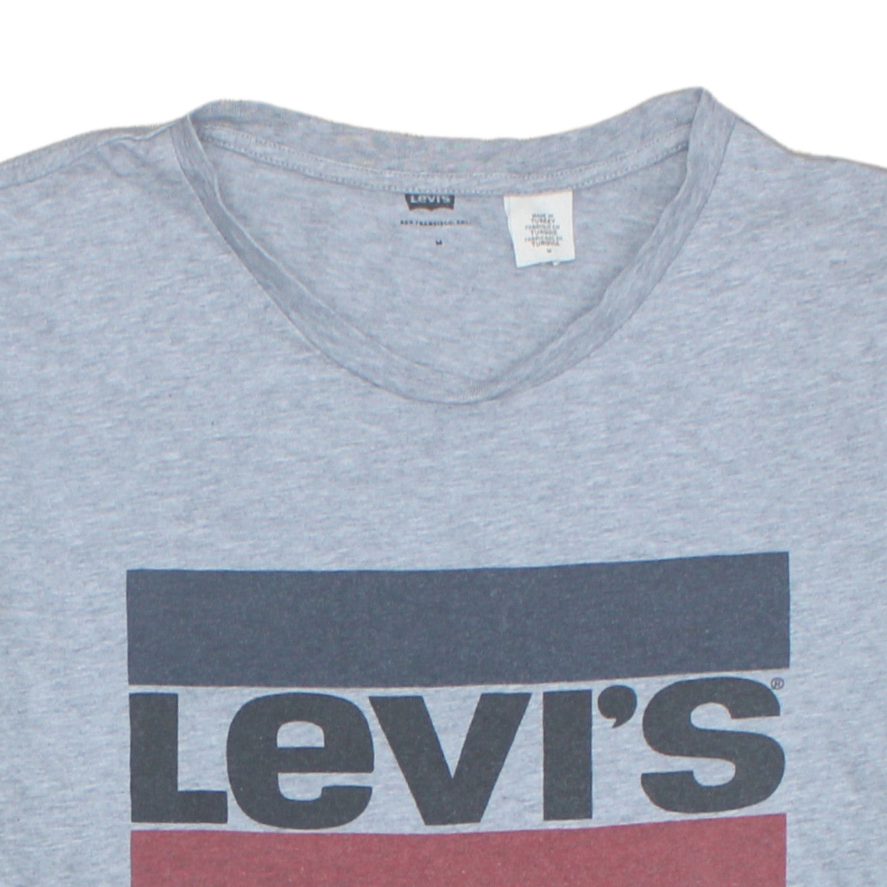 Levi's Men's Grey Logo Graphic Cotton Crew Neck T-Shirt Size M