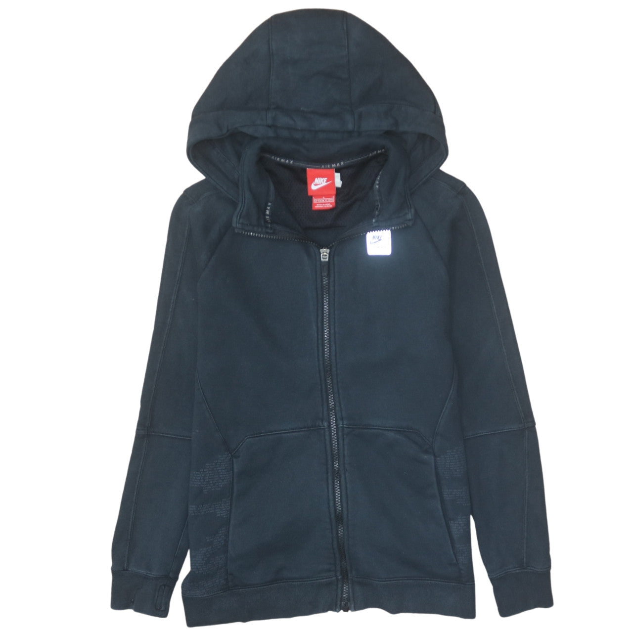 Nike Boys Black Full Zip Hoodie 12-13 Years Air Max Lined Sweatshirt