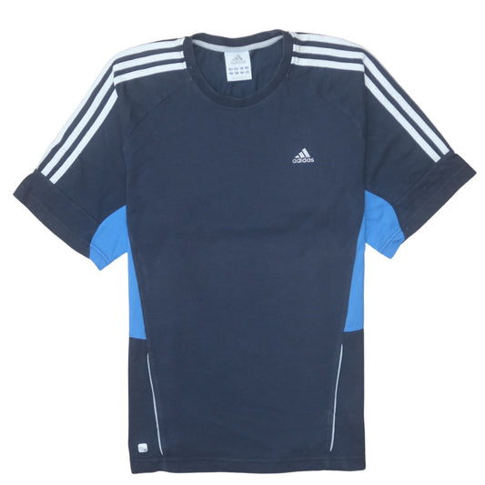 Adidas Men's Blue Colourblock Crew Neck Sports T-Shirt Size M