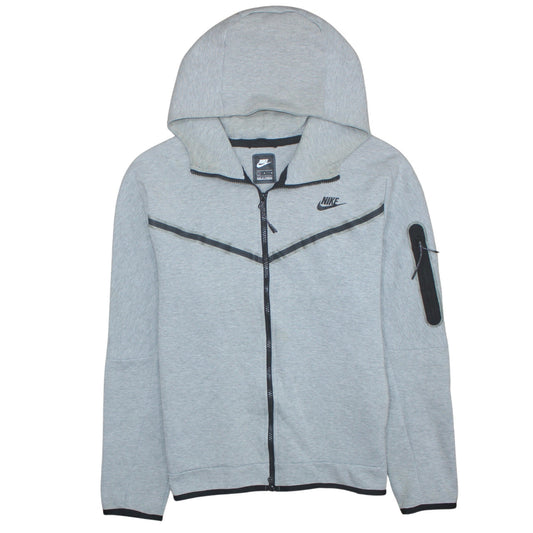Nike Men's Grey Full Zip Hooded Sweatshirt Size L