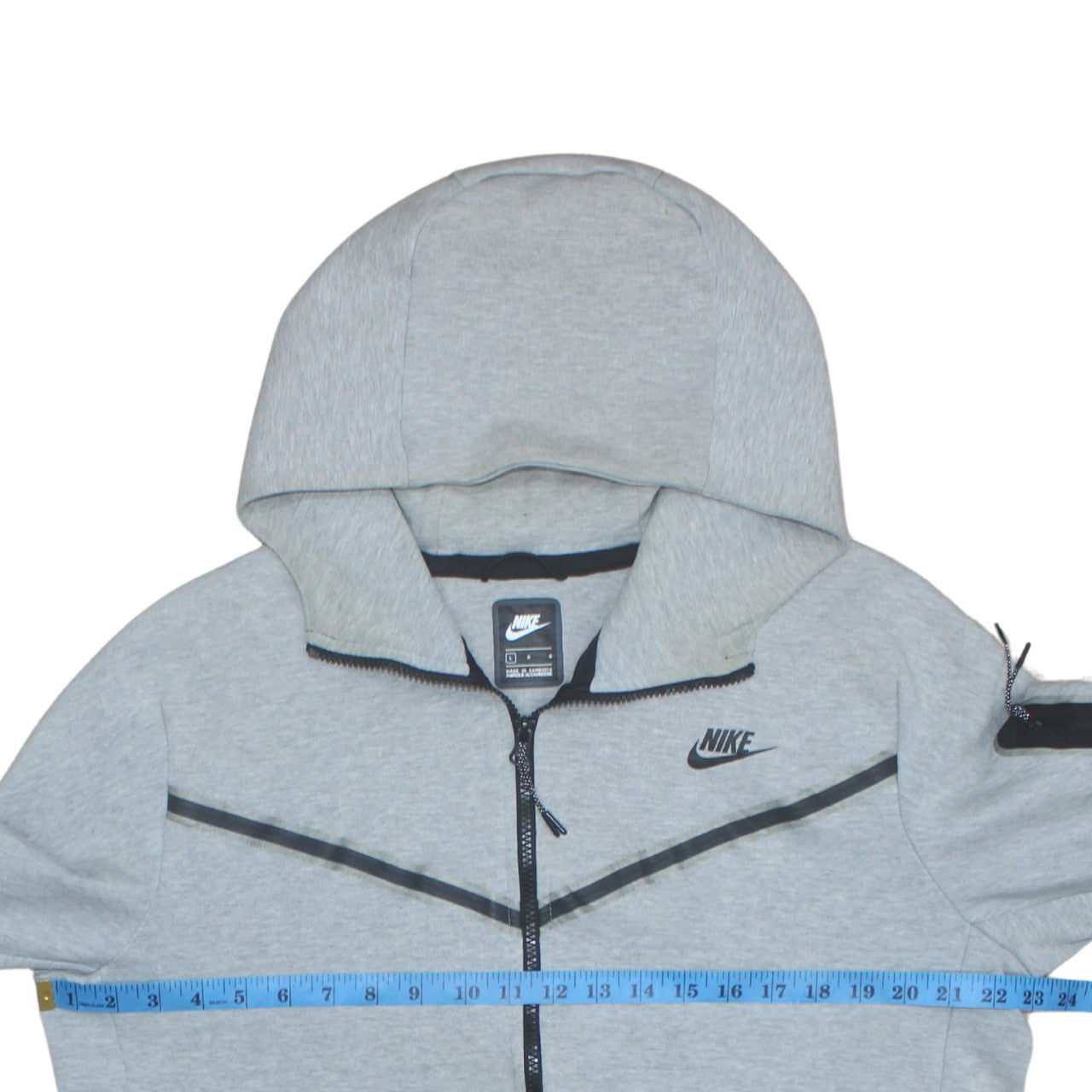Nike Men's Grey Full Zip Hooded Sweatshirt Size L