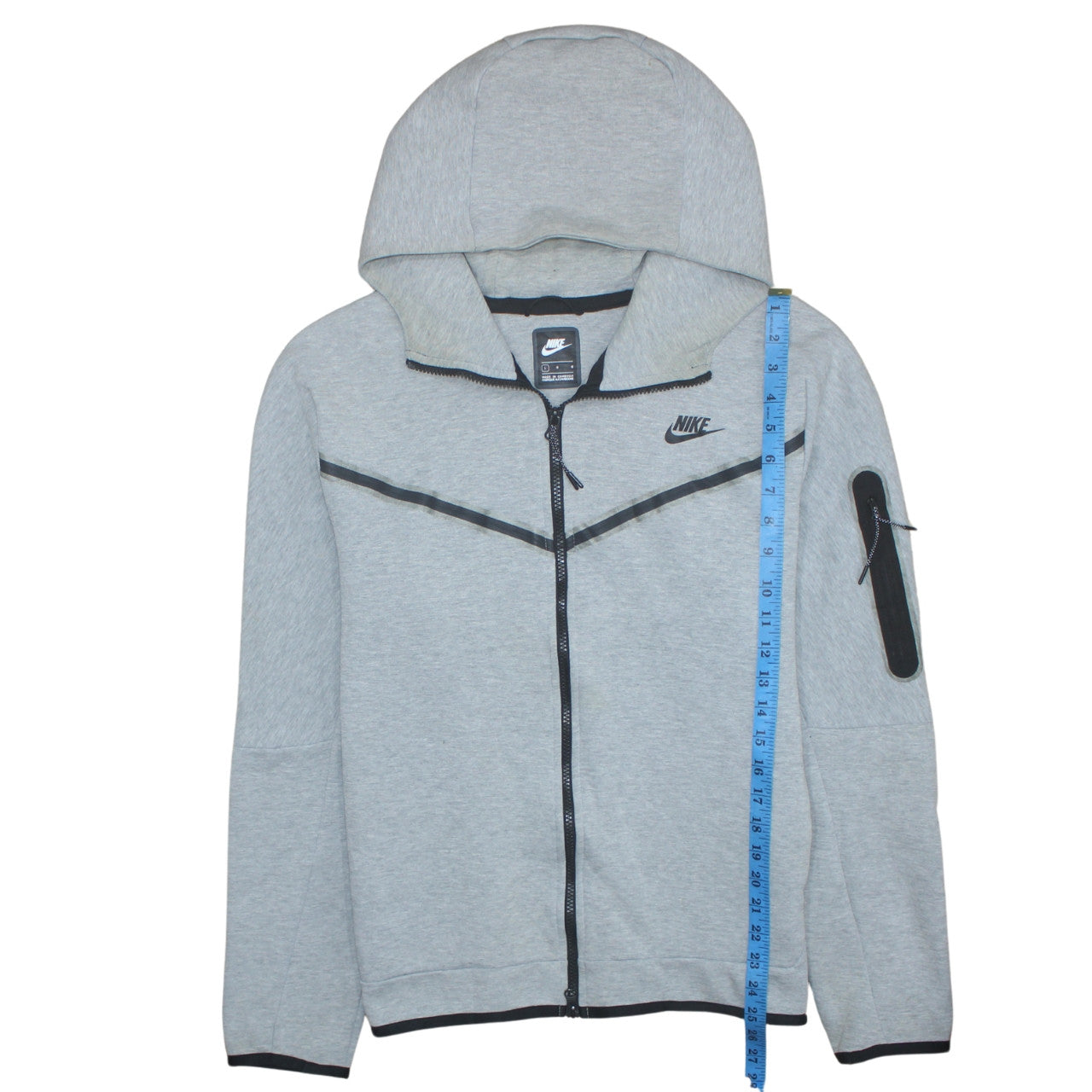 Nike Men's Grey Full Zip Hooded Sweatshirt Size L