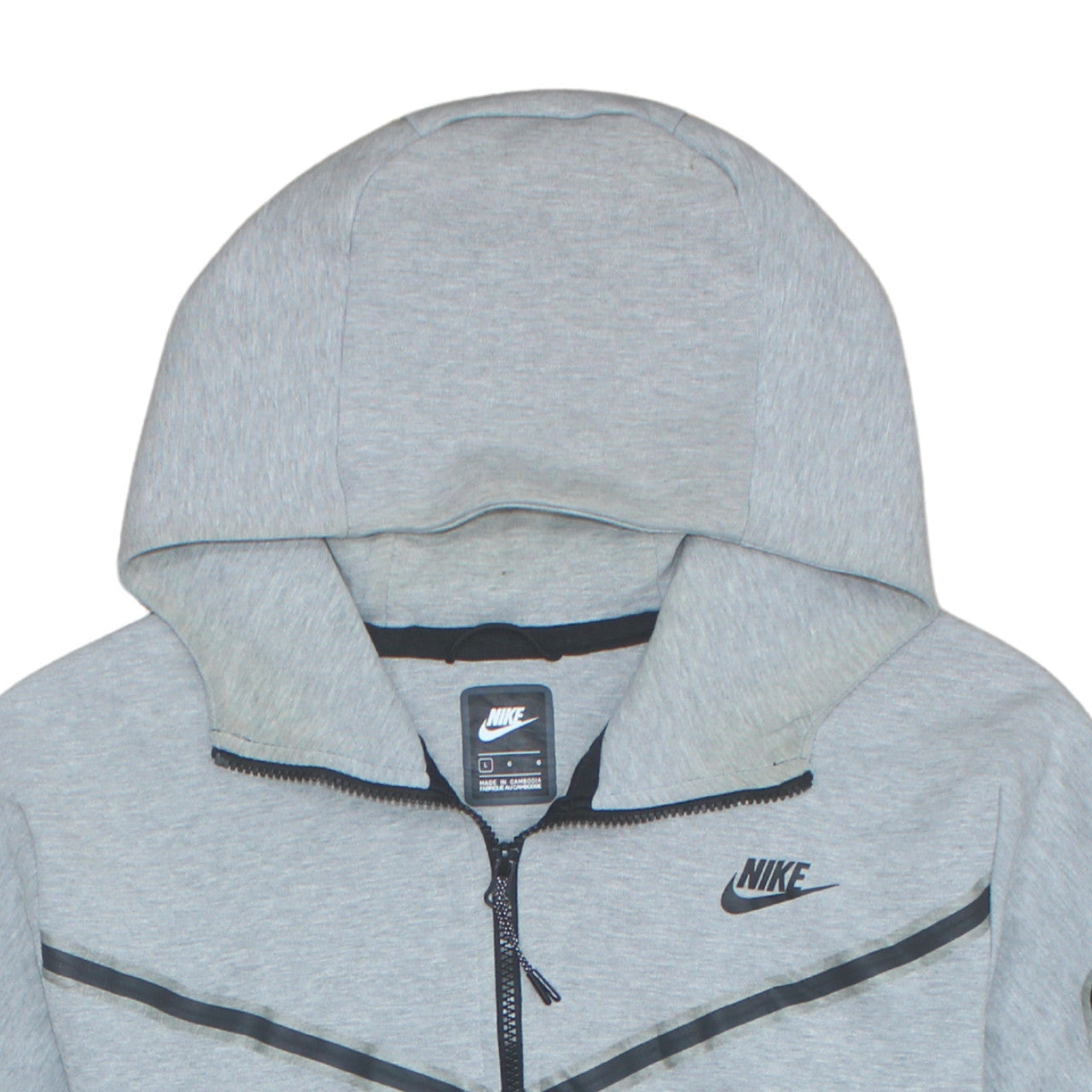 Nike Men's Grey Full Zip Hooded Sweatshirt Size L