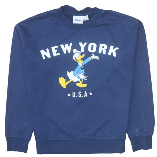 Disney Primark Women Navy Donald Duck New York Sweatshirt XS