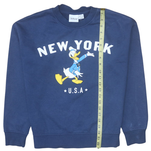 Disney Primark Women Navy Donald Duck New York Sweatshirt XS