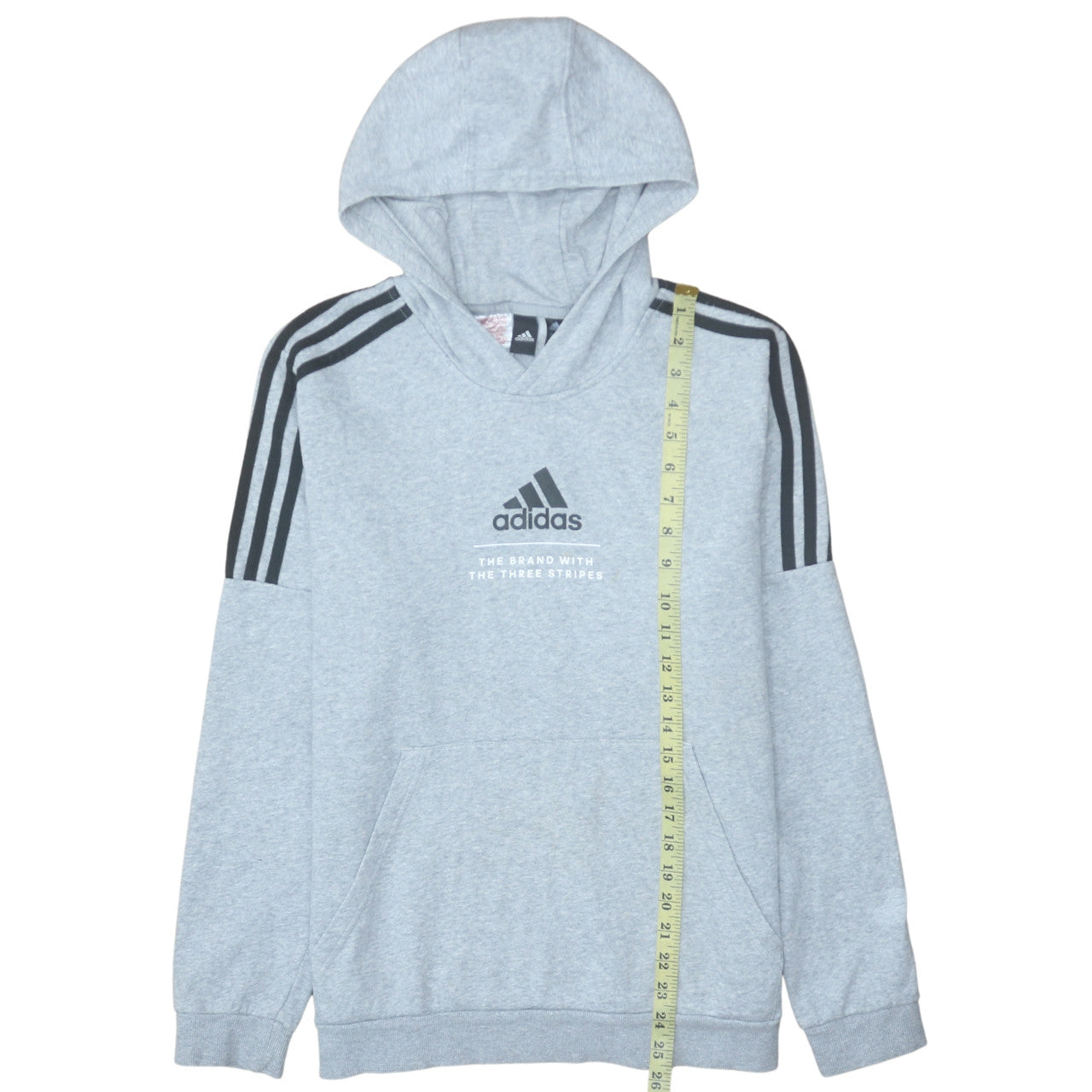 Adidas Boys Grey Pullover Hoodie 15-16 Years Classic Fit Sportswear