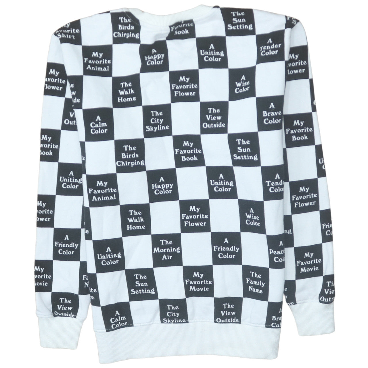 Vans Men's Black & White Graphic Check Pullover Sweatshirt Size S