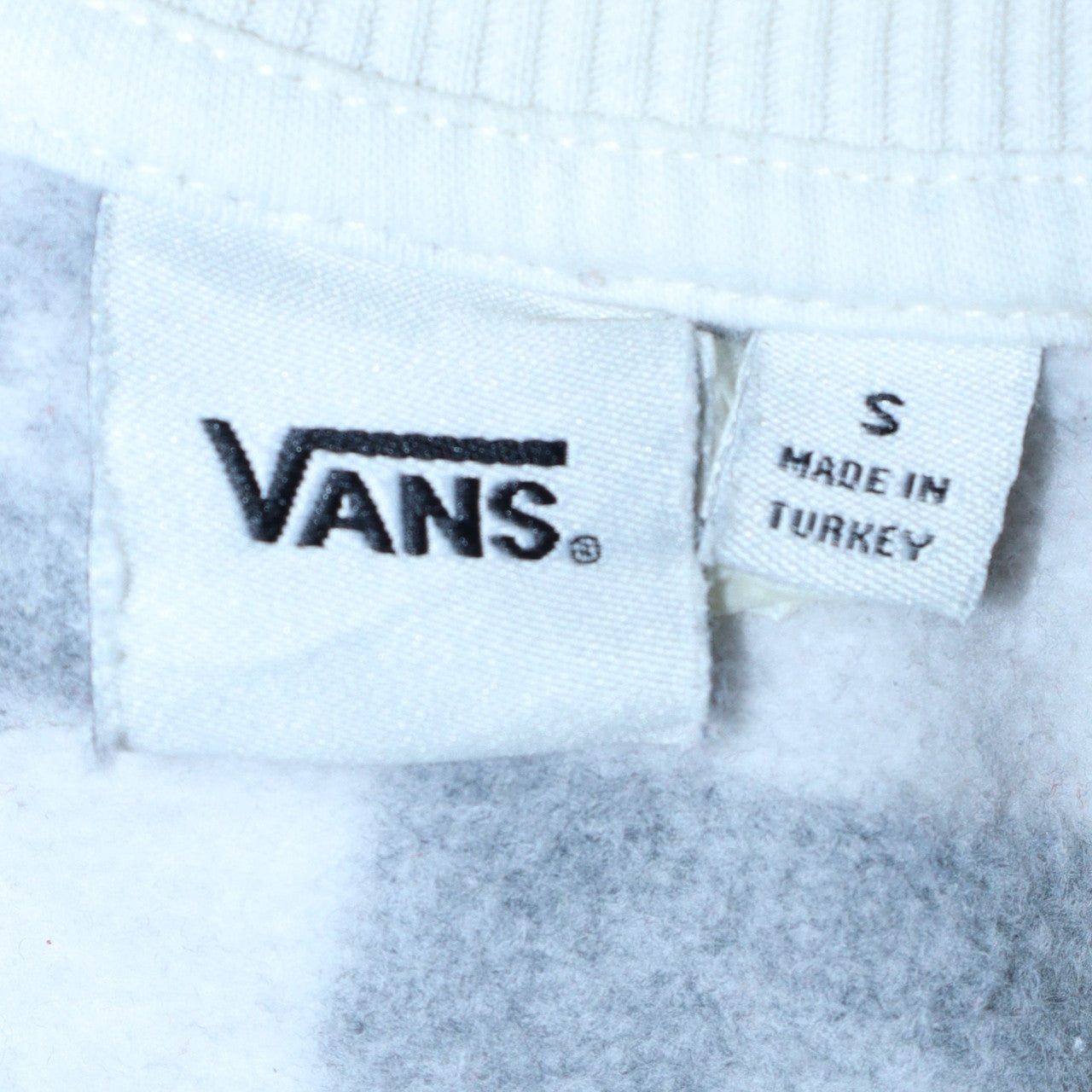 Vans Men's Black & White Graphic Check Pullover Sweatshirt Size S