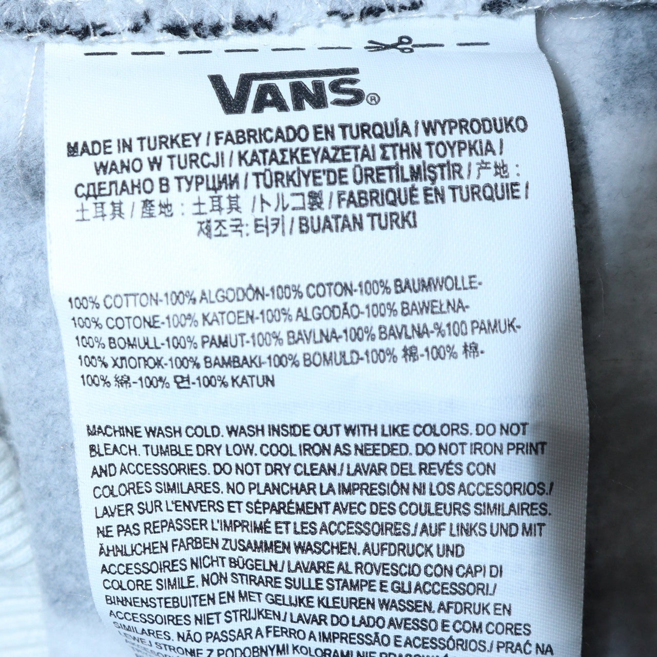 Vans Men's Black & White Graphic Check Pullover Sweatshirt Size S