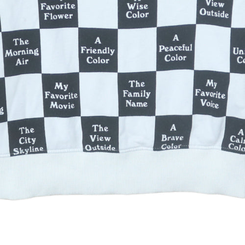 Vans Men's Black & White Graphic Check Pullover Sweatshirt Size S