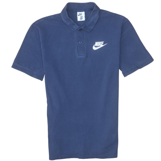 Nike Men's Blue Cotton Polo Shirt Size S Short Sleeve Sportswear