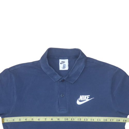 Nike Men's Blue Cotton Polo Shirt Size S Short Sleeve Sportswear