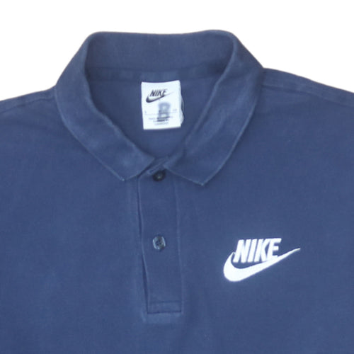 Nike Men's Blue Cotton Polo Shirt Size S Short Sleeve Sportswear