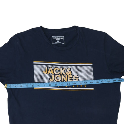 Jack & Jones Men’s Blue Graphic Print Crew Neck T-Shirt L