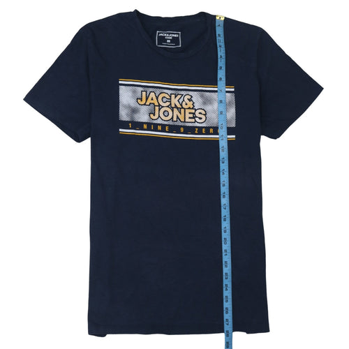 Jack & Jones Men’s Blue Graphic Print Crew Neck T-Shirt L