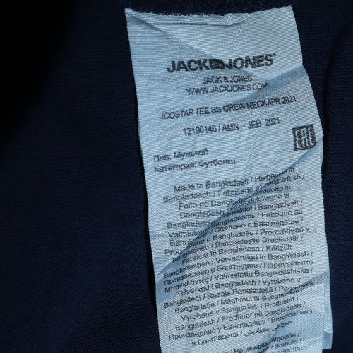 Jack & Jones Men’s Blue Graphic Print Crew Neck T-Shirt L
