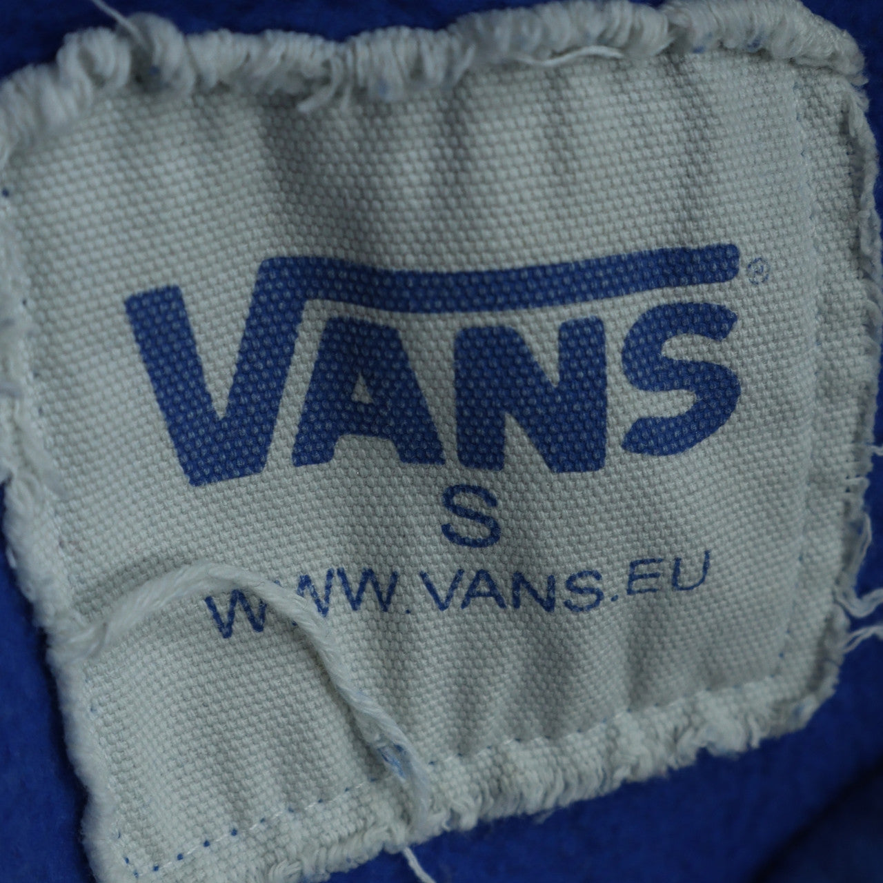 Vans Men's Blue Pullover Hoodie Small Logo Graphic Cotton Blend