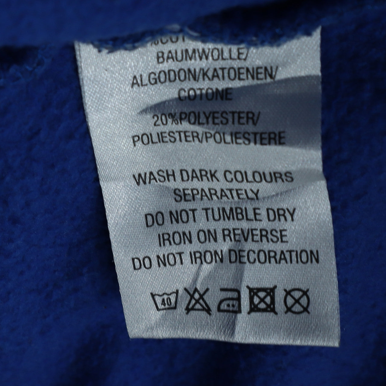 Vans Men's Blue Pullover Hoodie Small Logo Graphic Cotton Blend