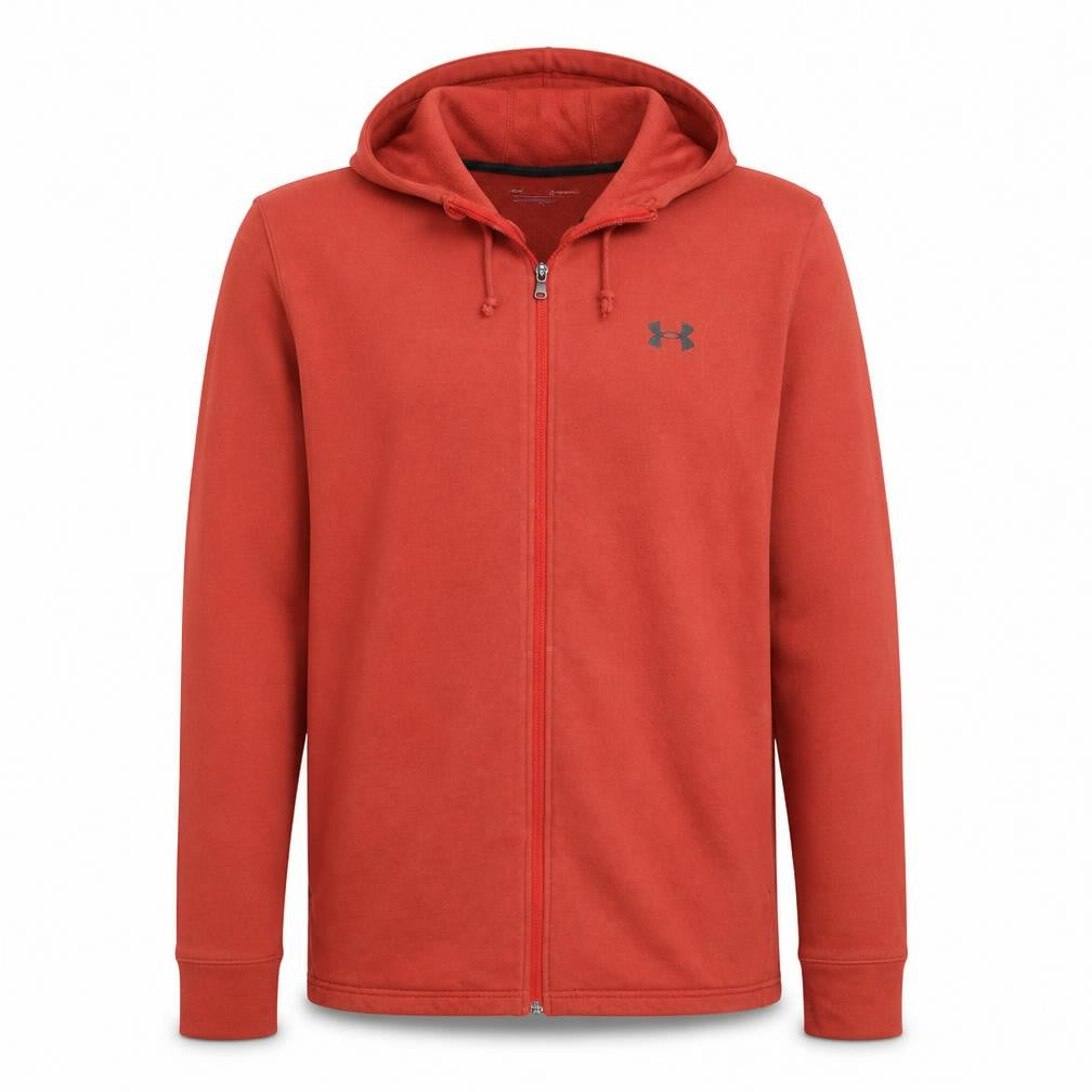 Under Armour Men's Red XL Full Zip Hoodie Cotton Blend