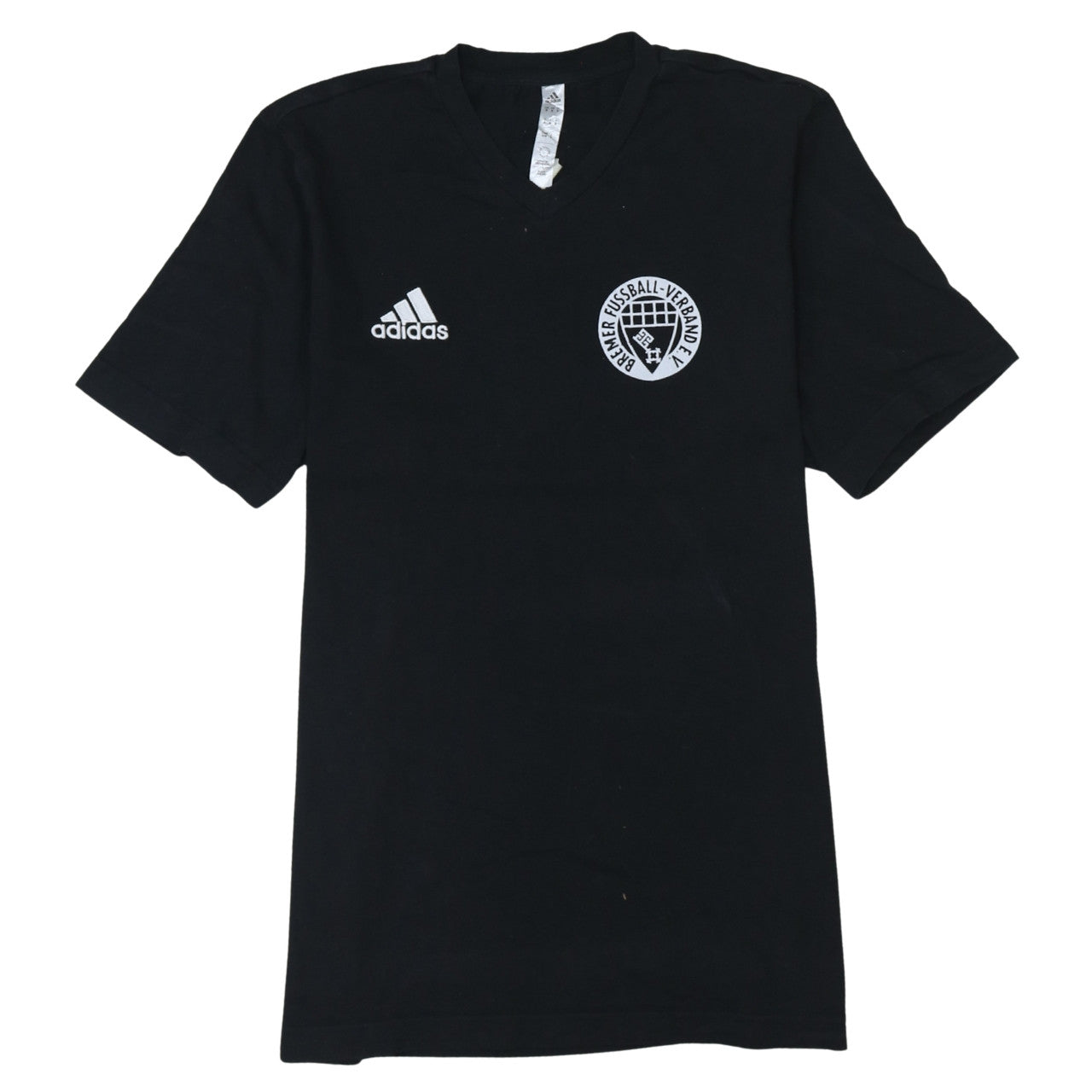 Adidas Men’s Black V-Neck Sports T-Shirt Size M Football Logo