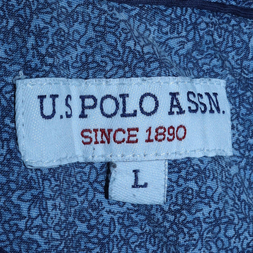 U.S. Polo Assn. Men's Blue L Cotton Polo Shirt Classic Fit
