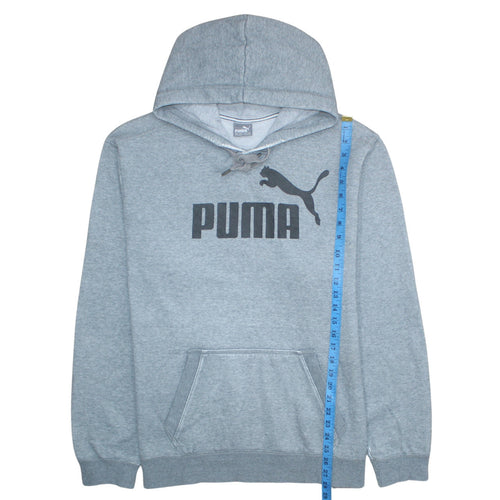 Puma Men Grey 2XL Pullover Hoodie Graphic Print Sweatshirt