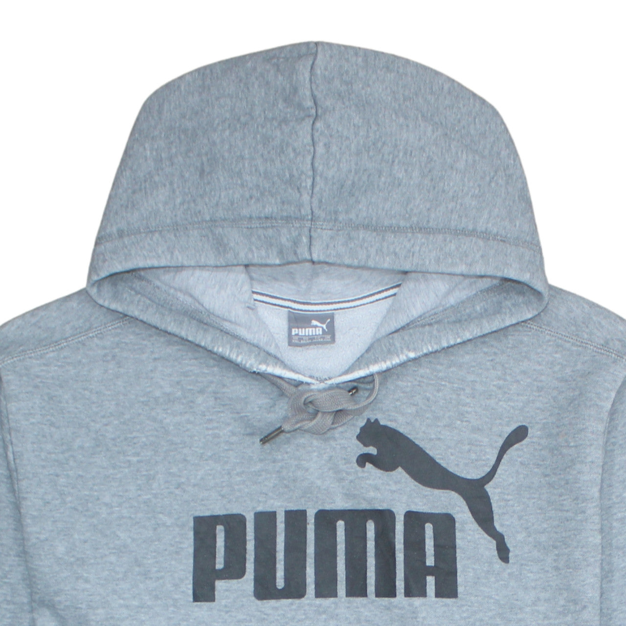 Puma Men Grey 2XL Pullover Hoodie Graphic Print Sweatshirt