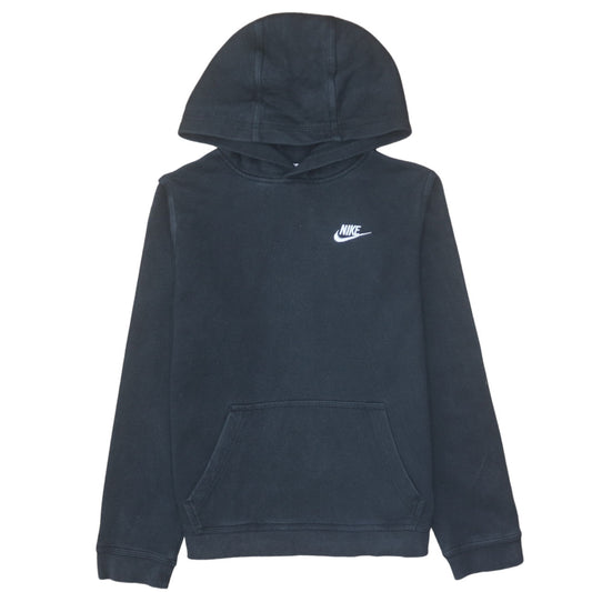 Nike Boys Black Pullover Hoodie XL 158-170cm Classic Logo Sweatshirt