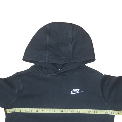 Nike Boys Black Pullover Hoodie XL 158-170cm Classic Logo Sweatshirt